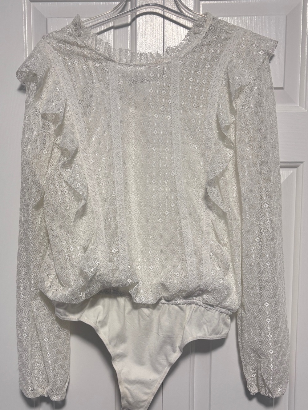Hayden Ivory Lace High-Neck Top, L